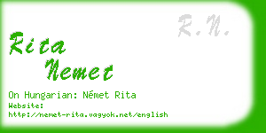 rita nemet business card